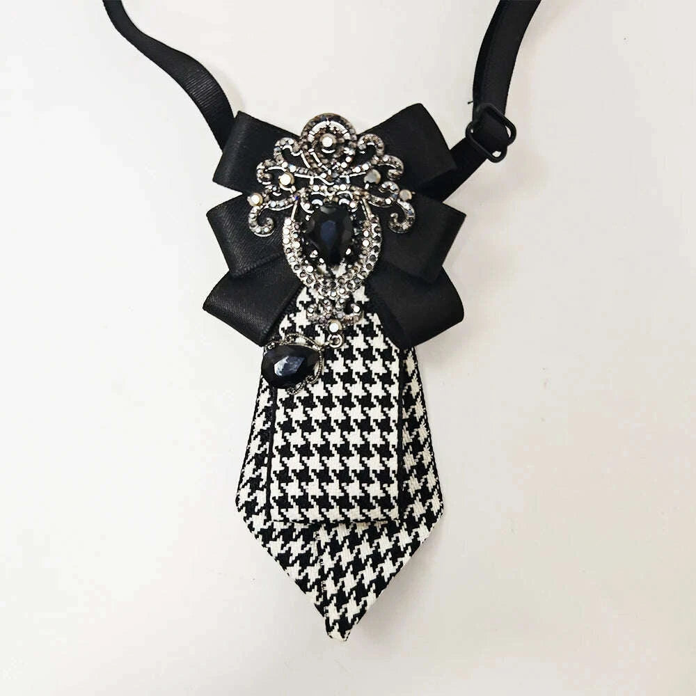 a-handmade-womens-plaid-black-diamond-tie-a-must-have-for-the-back-to-school-season-paired-with-uniforms-versatile-dark-stylekimludkimlud-35573398