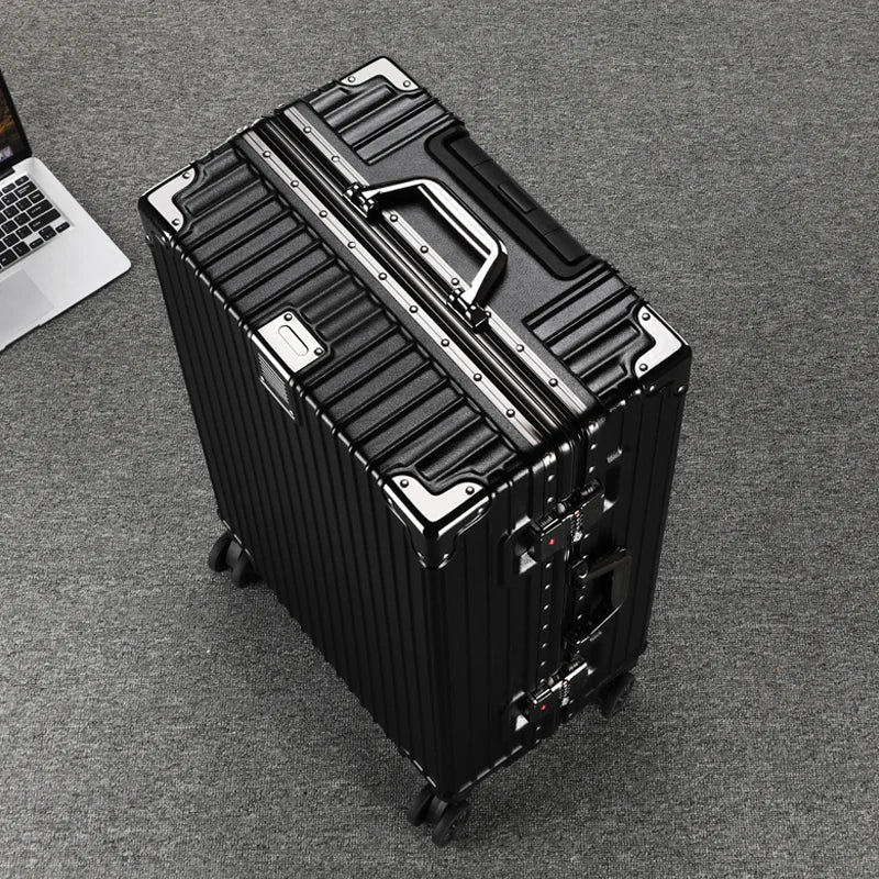 Travel Suitcase Aluminum Frame 20 Inch Carrier Suitcase 0n Wheels Durable Password Suitcase 26/28/30  Large Capacity Luggage