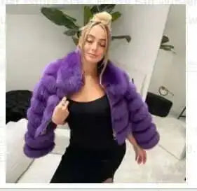 DEAT Fashion Women's Faux Fur Coat Lapel Zipper Long Sleeves Loose Thick Imitation  Fur Short Jacket Winter New 7AB6103