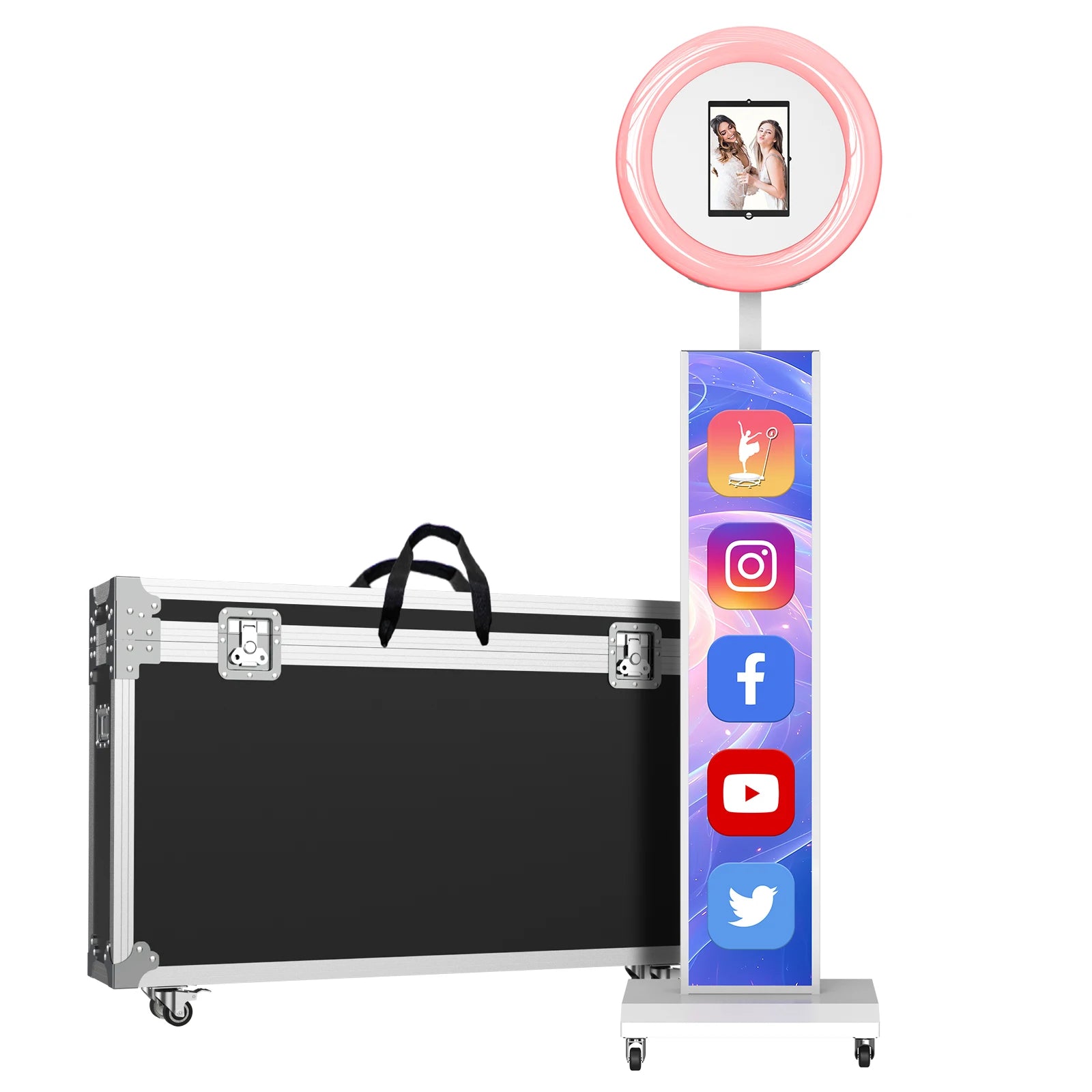 Sculpted Metal Photo Booth Machine For iPad With Flight Case And Remote Control — Blue | KIMLUD