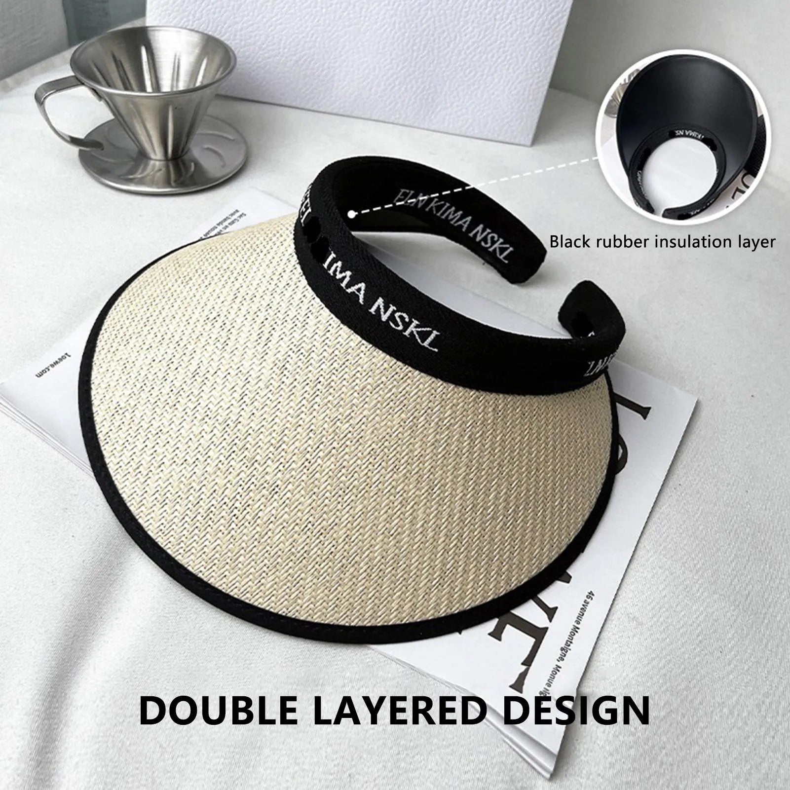 Women's Sunshade Hat Wide Brim Traveling Beach Sun Visor Hat Casual Breathable Sunshade Hat Women Summer Decor