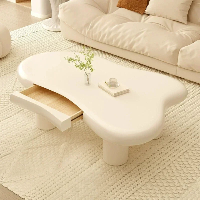 Cream Simple Modern Tea Coffee Table Clouds Tea Table House Lonely Wind Nordic Home Living Room Small Apartment Shaped Furniture