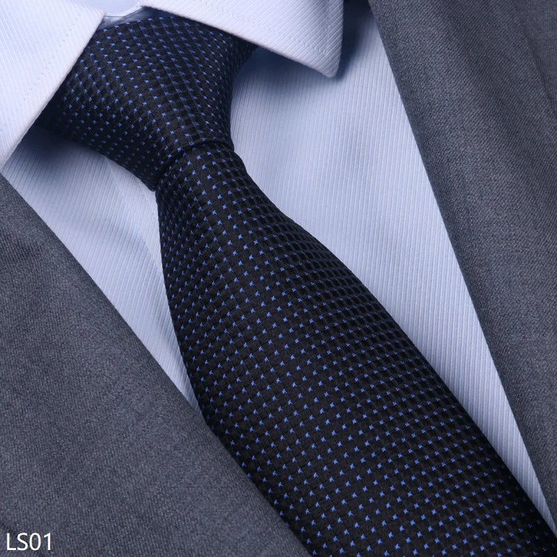Silk Tie – 8cm Wide Checkered Pattern – Silk | KIMLUD
