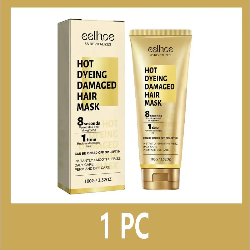 Keratin Hair Mask Smoothing Repair Frizz Shine — Gold | KIMLUD