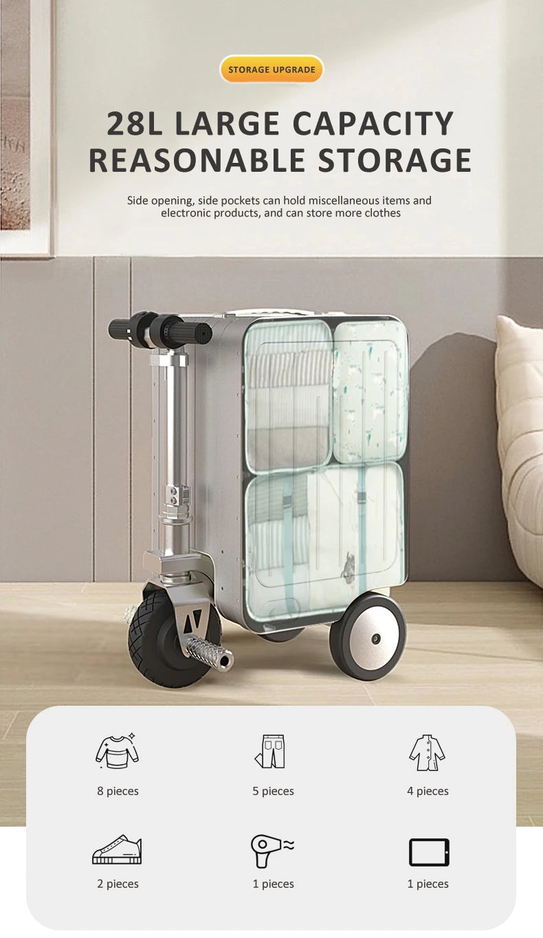 Aluminum Carry-On Luggage Anti-Theft — White | KIMLUD