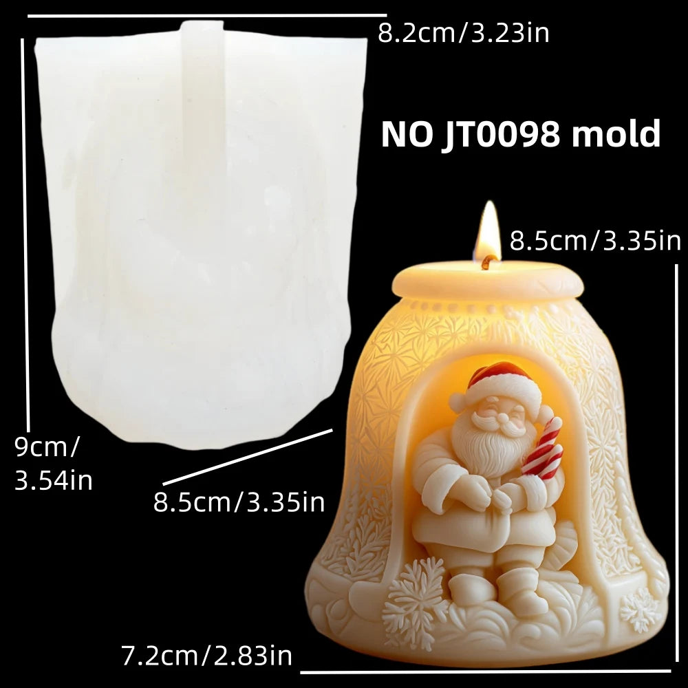 KIMLUD, 2025 Christmas House Fragrance Candle Silicone Mold Santa Claus Santa Claus Knocking On Door Giving Gifts Resin Plaster Molds, KIMLUD Womens Clothes