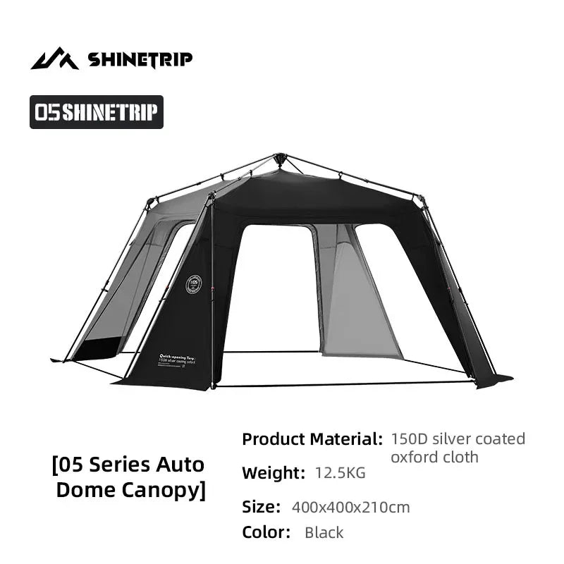 ShineTrip Auto Dome Canopy Series Silver Coated Canopy Oversized Quick Setup Sunproof Camping Auto Dome House Waterproof Tent