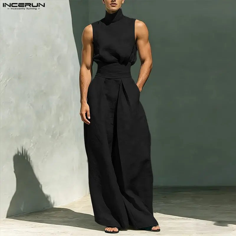 Sleek Polyester Solid Two-Piece Set — Blue | KIMLUD