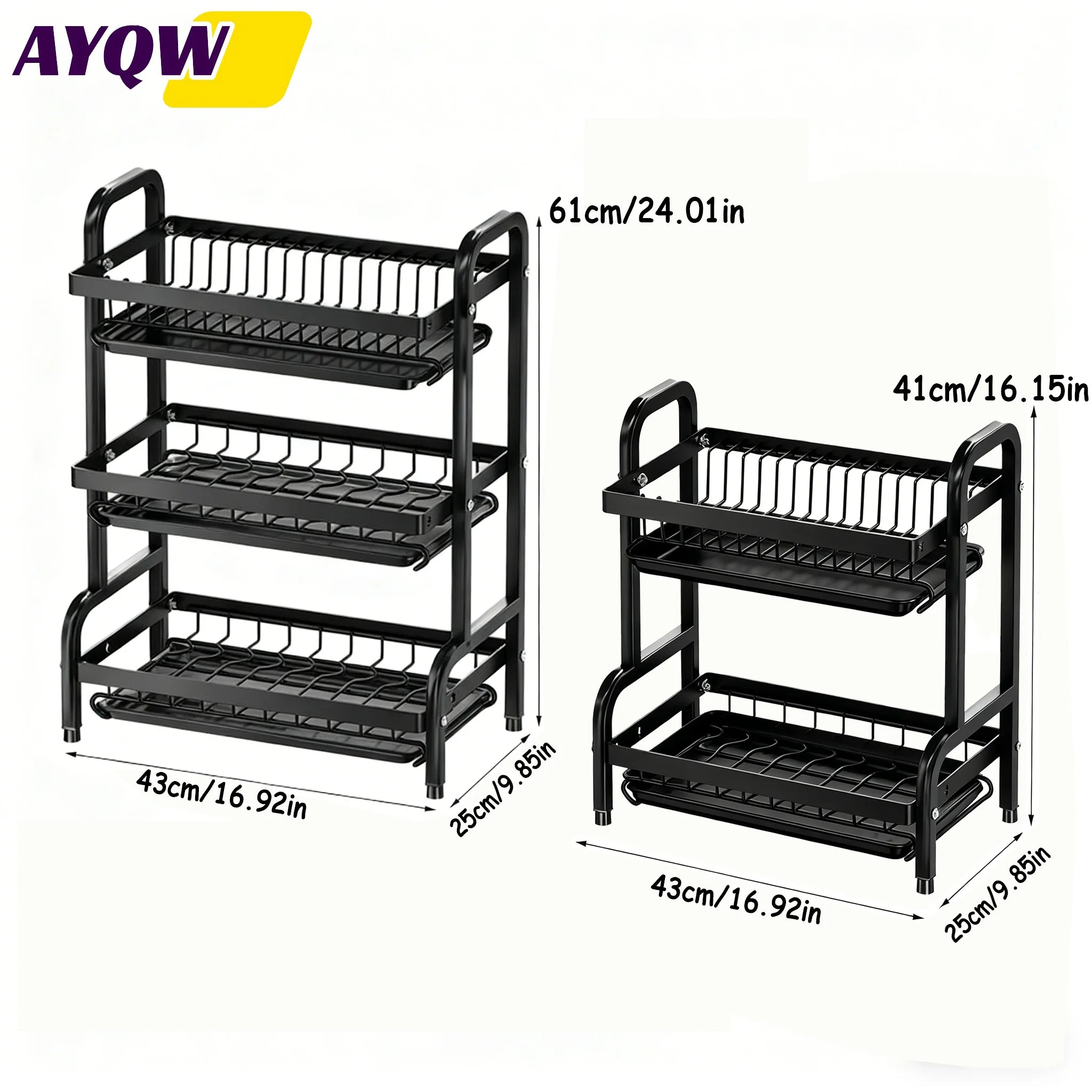 Vertical Dish Rack – Auto Draining – Steel Utensil Holder | KIMLUD