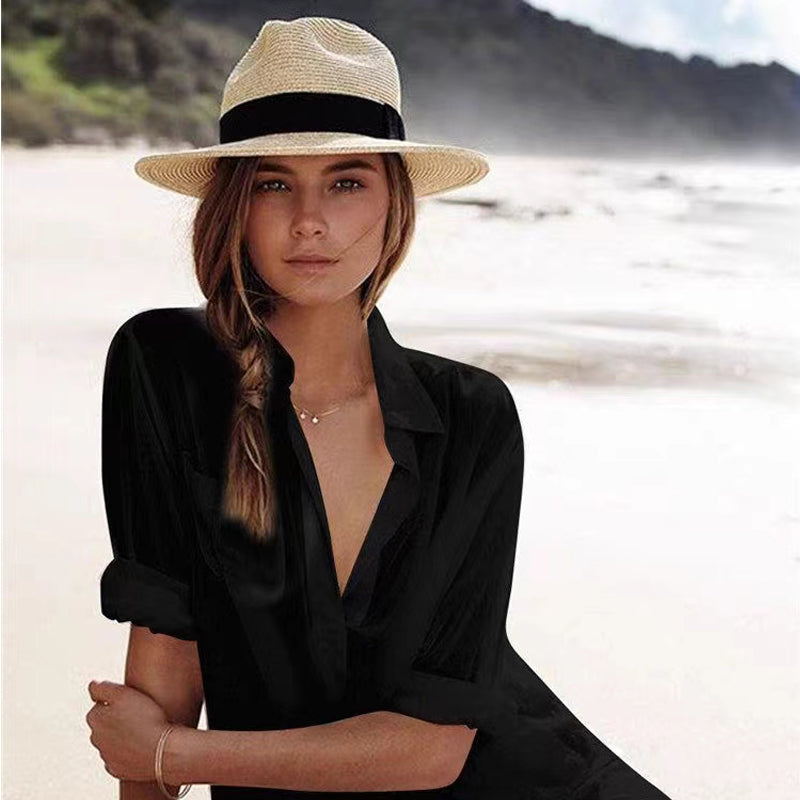 Sun Protection Hats & Caps Panama Straw Fedora — Natural | KIMLUD
