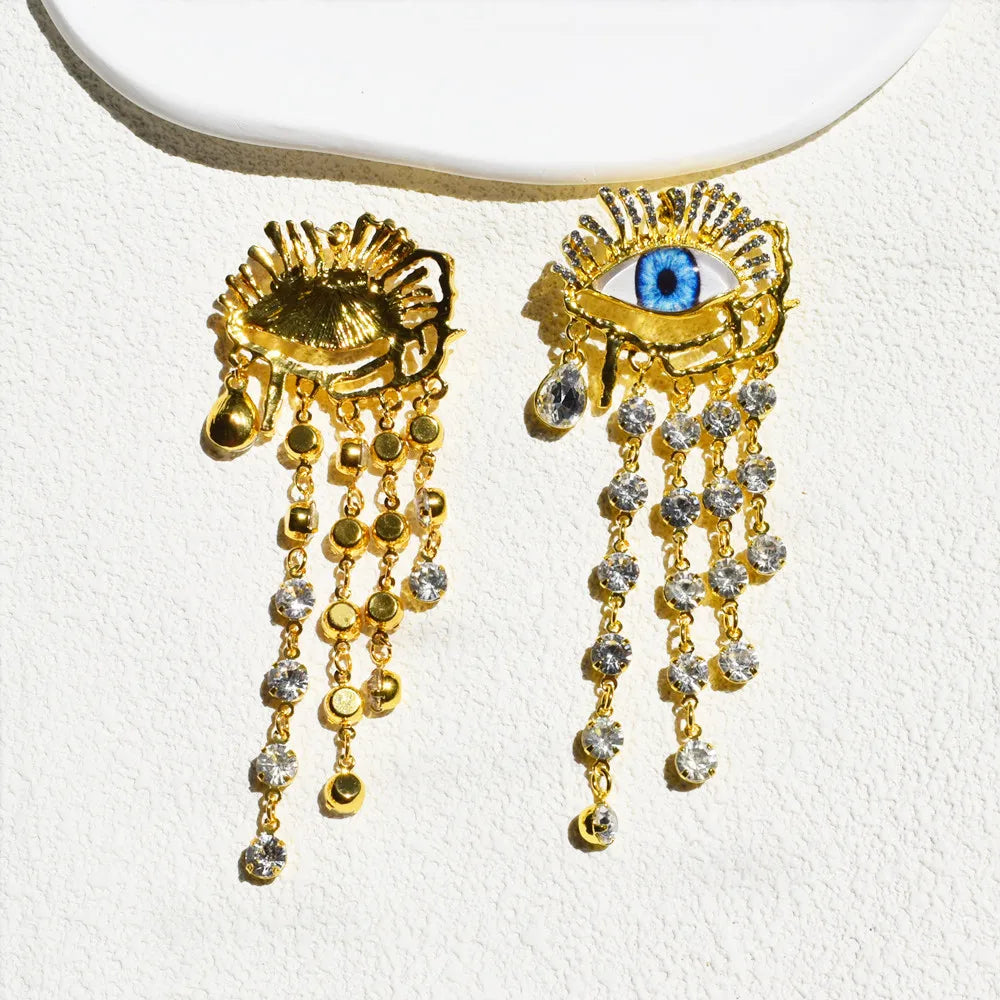 Baroque Tassel Dangle Earrings Metal Gold Plated — Gold | KIMLUD