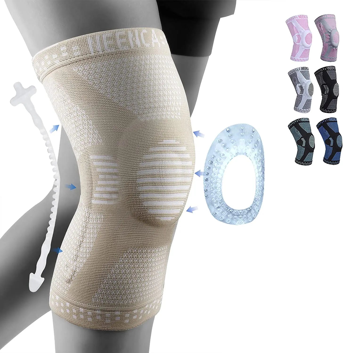 KIMLUD, NEENCA Copper Knee Brace Knee Support with Patella Gel Pad &Side Stabilizers for Knee Pain Sport Arthritis ACL Joint Pain Relief, KIMLUD Womens Clothes