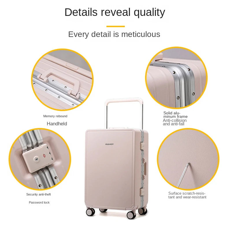Aluminium Frame Travel Luggage Carry-On With Mute Wheels — Slate Gray | KIMLUD