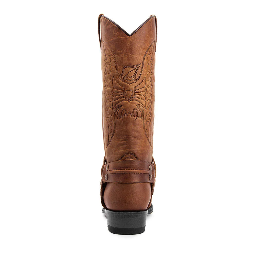 2023 New Western Cowboy Boots Black Brown Faux Leather Winter Shoes Retro Men Boots Embroidered Men Mid-calf Boots Size 48 Botas