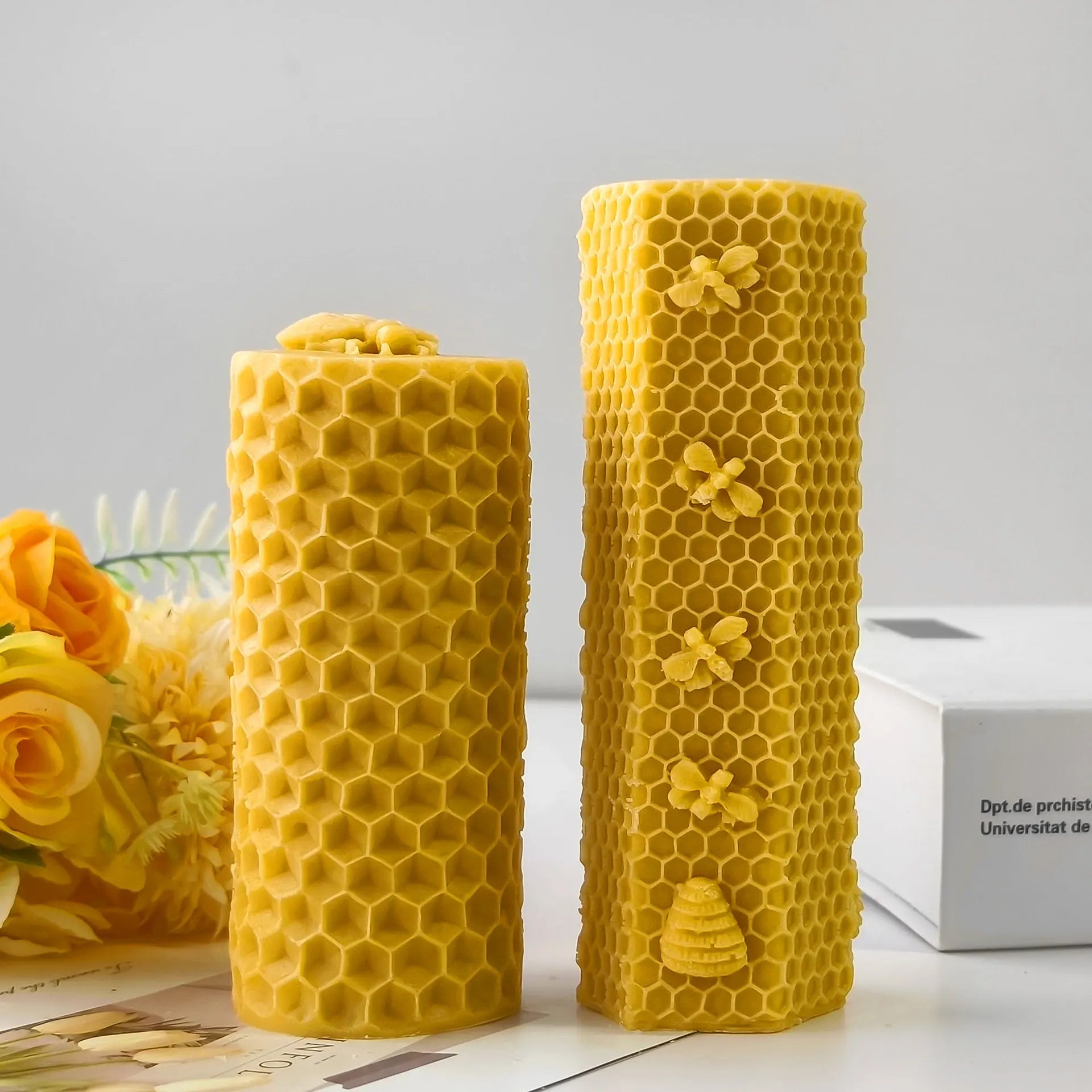 KIMLUD, 3D Silicone Candle Soap Mold Handmade DIY Plaster Sculpture Honeycomb Cylinder Homemade Scented Aromatherapy Gifts silicone mold, KIMLUD Womens Clothes