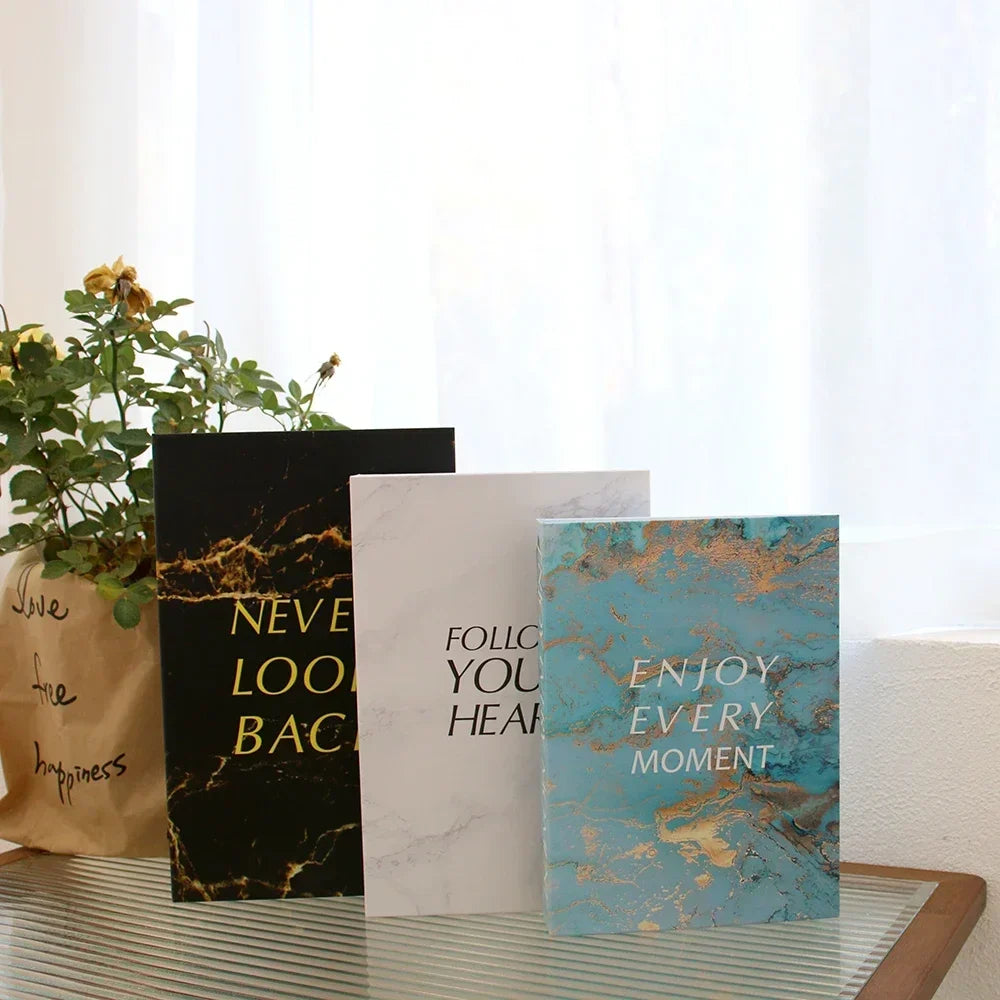 Foldable Faux Books Three-Piece Set for Couture Coffee Table Decor — Black | KIMLUD