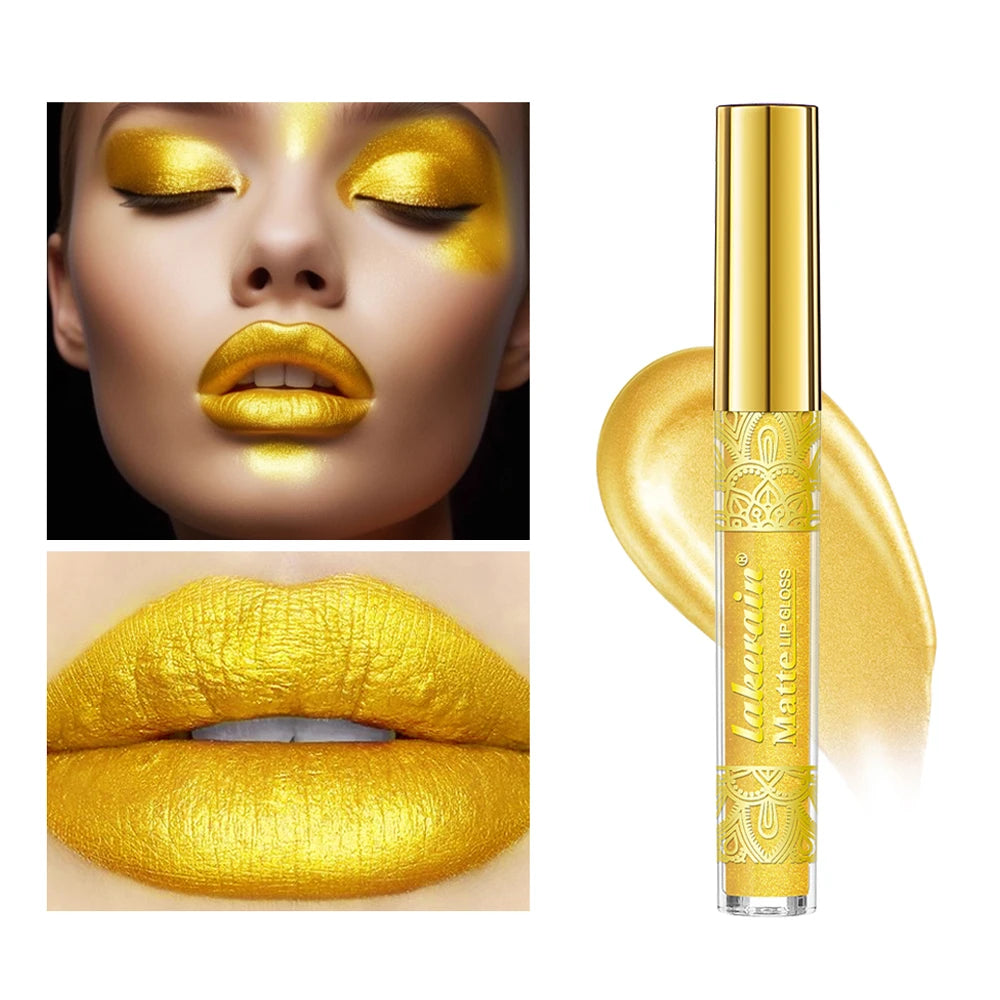 Golden Bar Luxury Lipstick Timeless Velvety Smooth Finish Intense Color Stay Smudge-Proof & Waterproof Valentines Day Gift for H