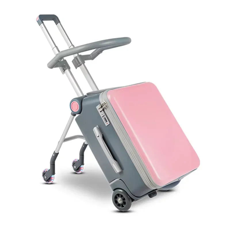 Waterproof ABS Carry-On Luggage For Kids Travel Companion With Multi-Function Design — Sky-Blue | KIMLUD