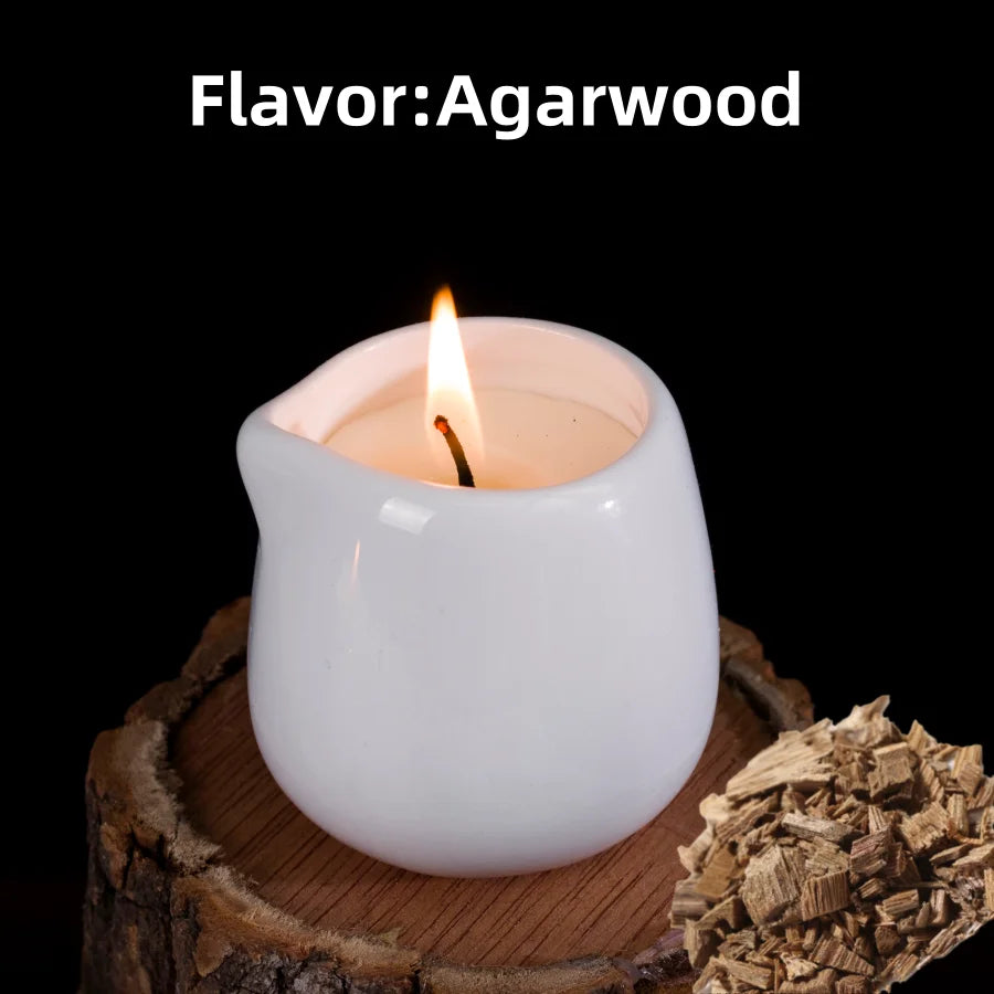 Coconut Wax Massage Candle Amber Vanilla — Amber-Gold | KIMLUD
