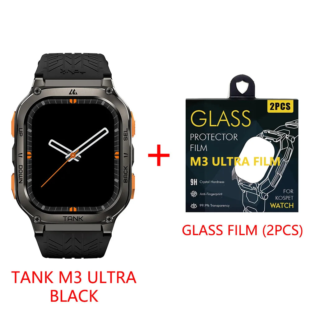 2025 KOSPET TANK M3 Ultra GPS Smartwatches Men Women Waterproof Smart watch 480mAh Digital Fitness AOD Male Electronic Watches