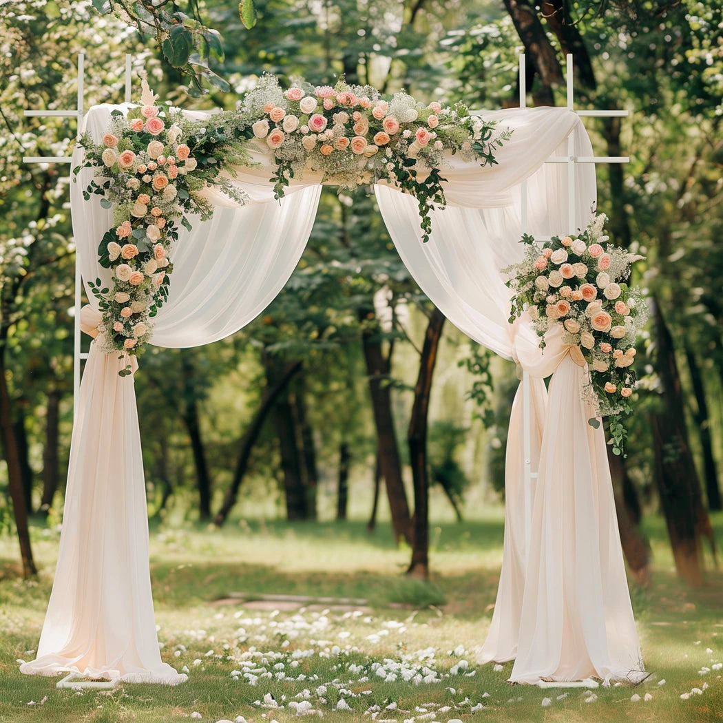 Square White Wedding Arch Metal Ceremony Party Floral Ballon Stand