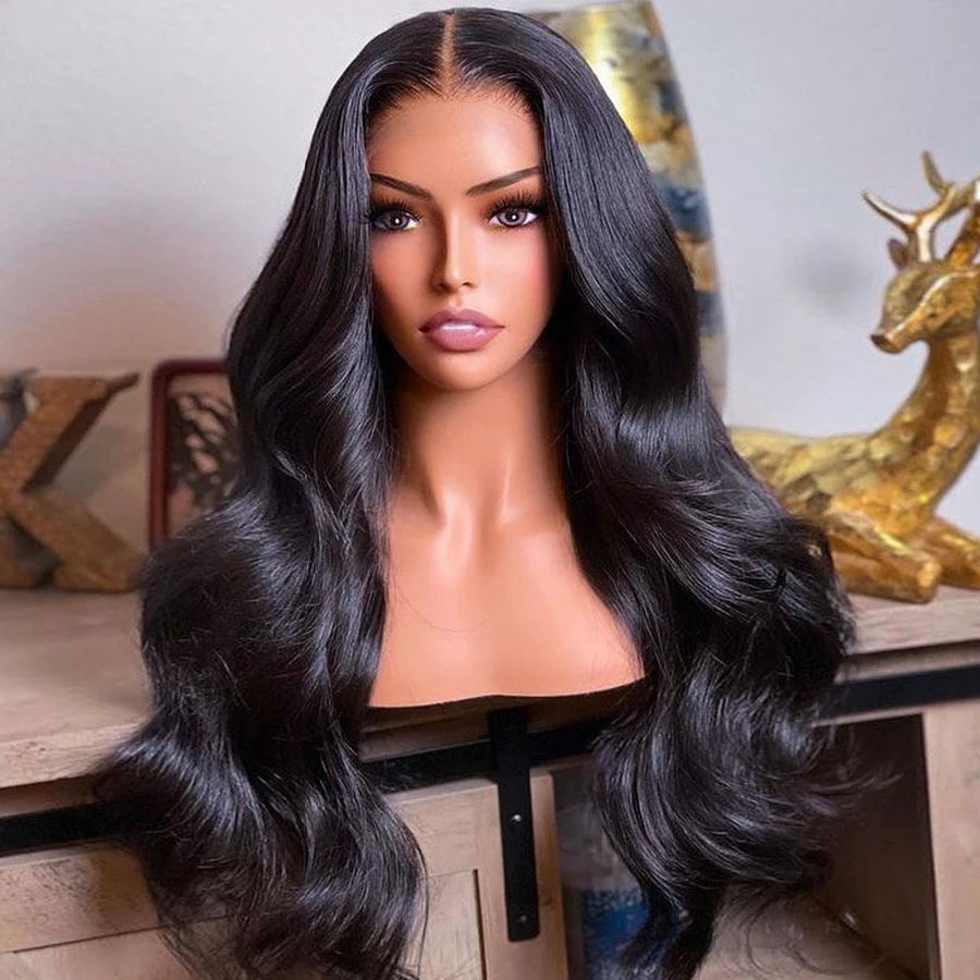 Lace Front Wig – 180 Density – Human Hair – Natural Black | KIMLUD