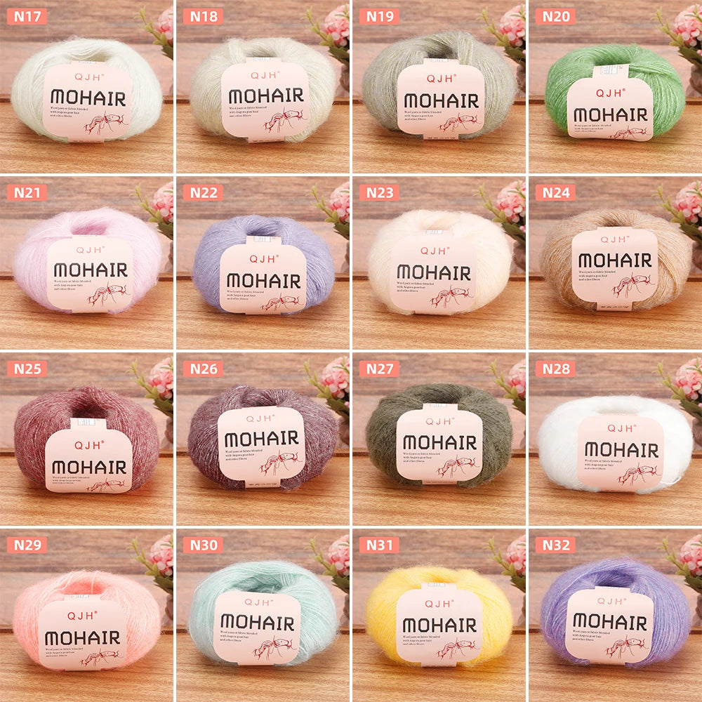 Mohair Yarn Set 4-Skein Bundle, 130m Each — Multicolor | KIMLUD