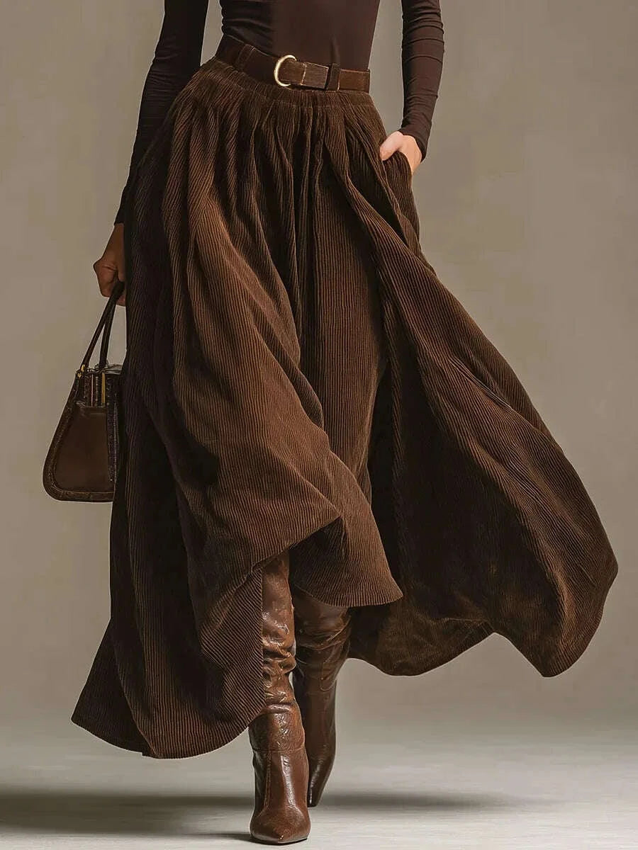 retro-elegant-corduroy-long-skirt-2-pieces-sets-turtleneck-long-sleeve-slim-top-pocket-skirt-outfits-solid-color-suit-outfitskimludkimlud-35558244