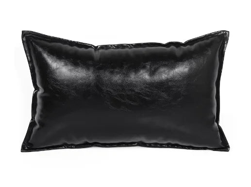 Genuine Leather Sectional Sofa Italian Minimalist Design With Plush Seating — Deep Black | KIMLUD