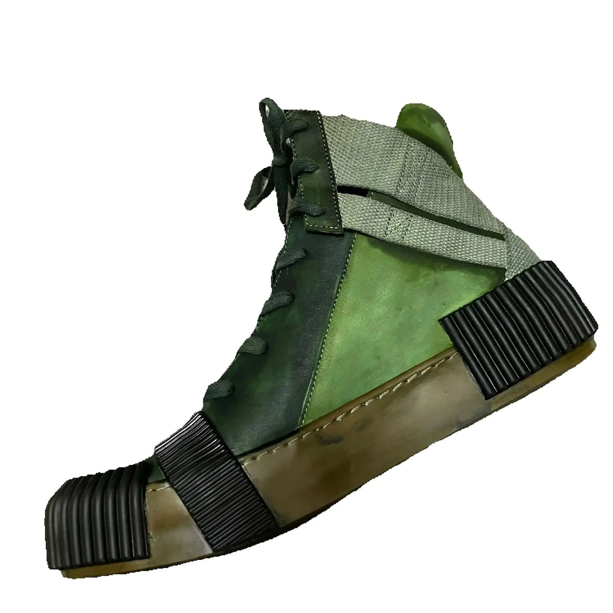 Original Design Pure Handmade BBS Customized Nappa Leather Goodyear  Patchwork High Top Luxury Retro Hip Hop Artistic Boots