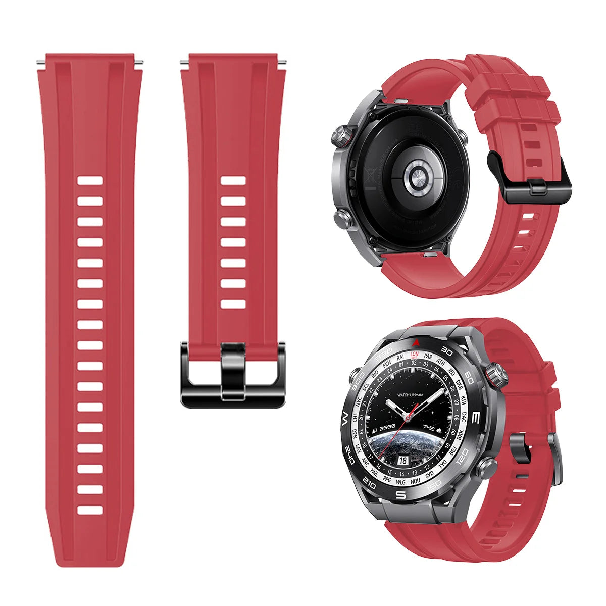 Silicone Band for Huawei Ultimate Smartwatch Rubber Silicone Band Strap for Huawei Ultimate GT4 GT2 Pro 22mm Replacement Strap