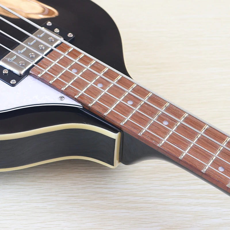 Flame Maple Violin Bass Guitar 41-Inch — Sunburst | KIMLUD