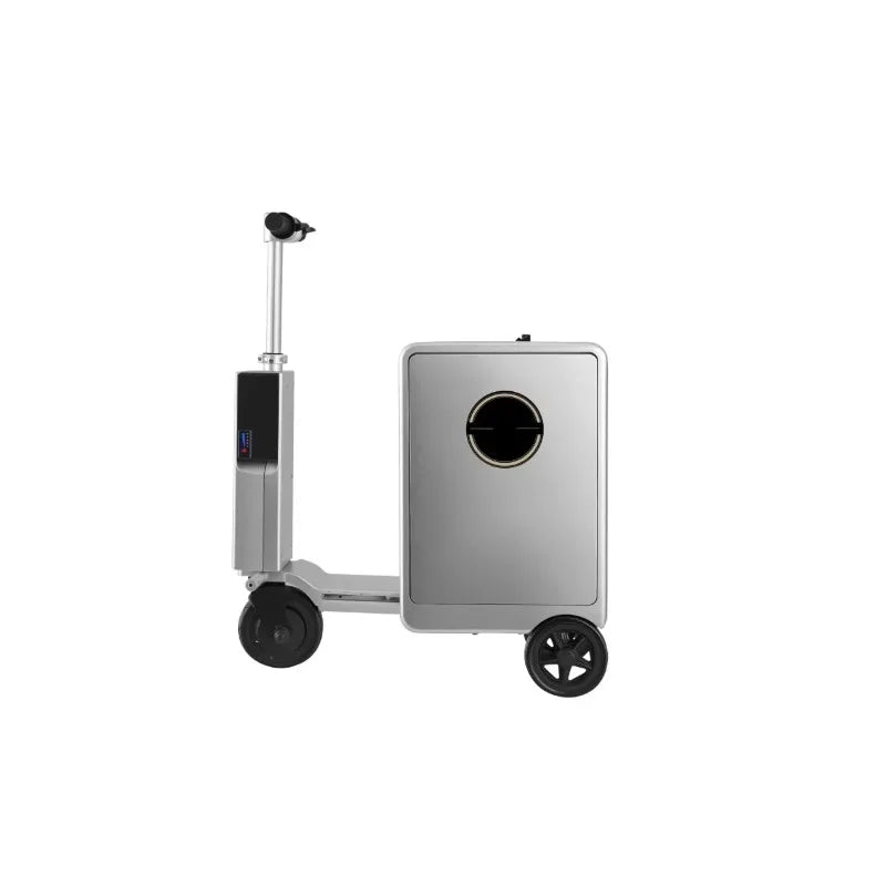 ABS+PC Ride-On Luggage 20-Inch Front Opening — Silver | KIMLUD