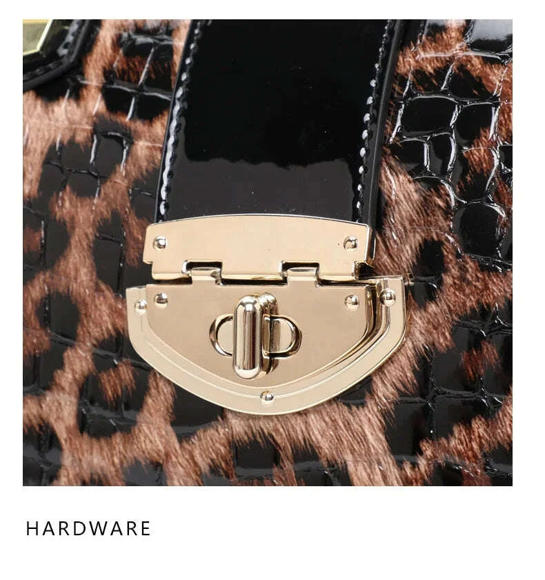 KIMLUD, Aidrani A Trendy Leopard Print WOMEN'S Handbag Made of Glossy Material Waterproof and Scratch Resistant Technology and High-qua, KIMLUD Womens Clothes