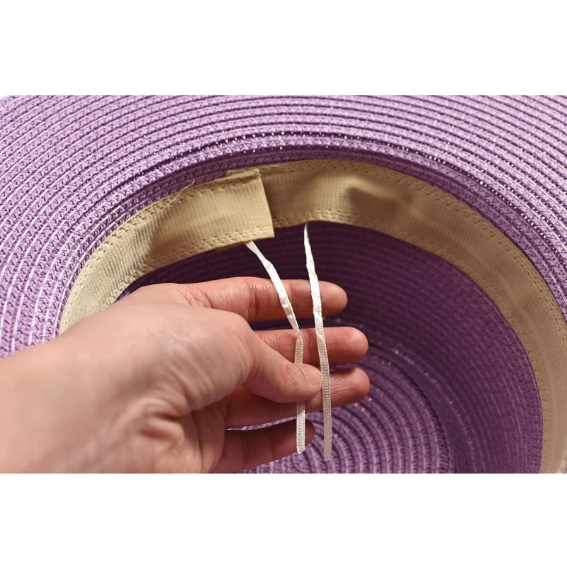 Hats and Caps Flat Brim Sun Hat with Ribbon — Natural | KIMLUD