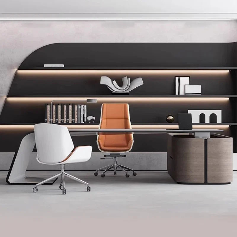 Wooden Standing Office Desk — Natural Wood | KIMLUD