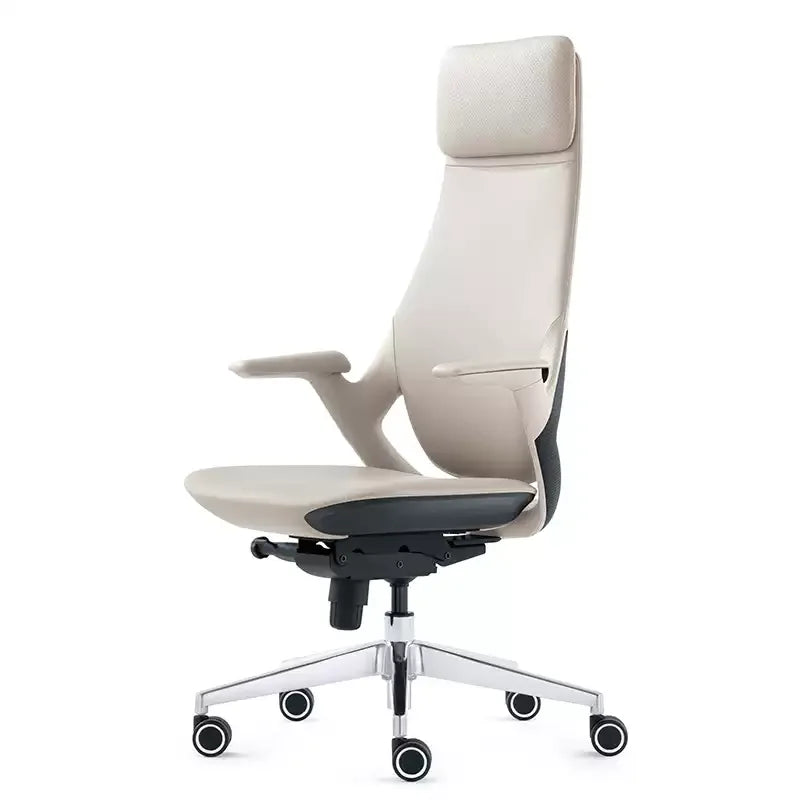 Leather Nordic Ergonomic Solid Office Chair — Blue | KIMLUD