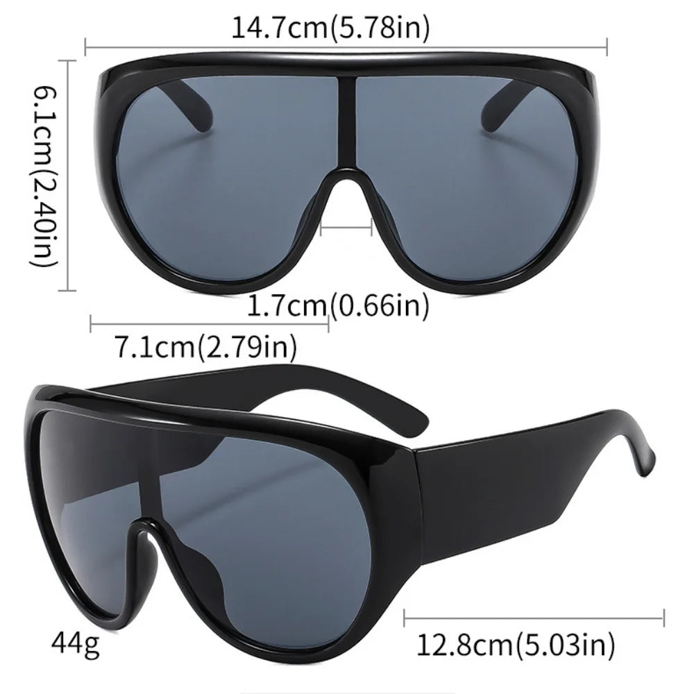 Oversized One-Piece Luxury Sunglasses — Black | KIMLUD