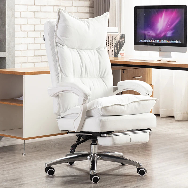 Linen Upholstered Executive Chair With 360 Degree Swivel And Lockable Wheels — Black | KIMLUD