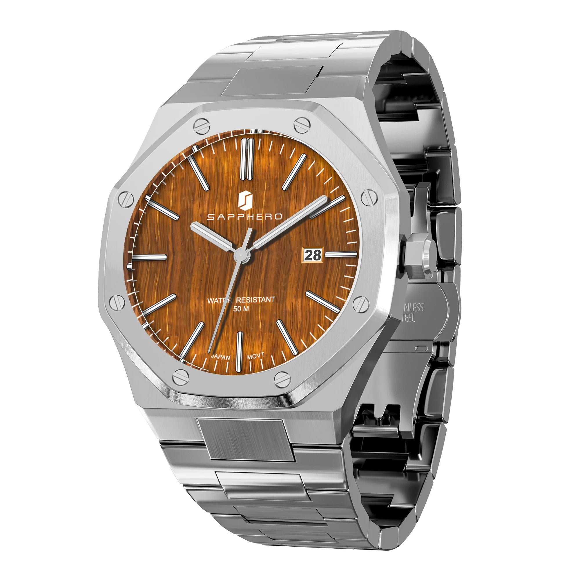 SAPPHERO Rose gold Men watches 30M waterproof stainless steels watches Quartz Watch  Men Business Fashion watches for men watche