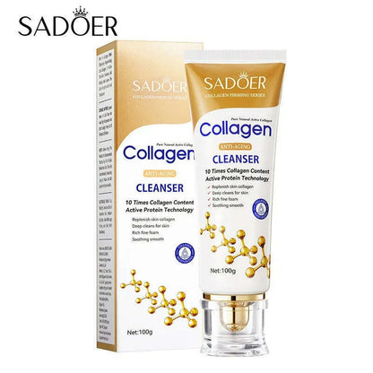 KIMLUD, SADOER Collagen Facial Cleanser skincare Firming Moisturizing Face Cleansing Face Wash Foam Cleanser Skin Care Products, KIMLUD Womens Clothes
