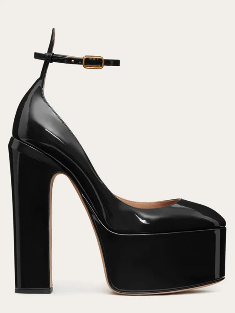 New Brand Women&#39;s Shoes Super High Heel Party Fashion Thick Sole Leather Shoes Bridal Shoes Wedding Party Shoes Women Summer