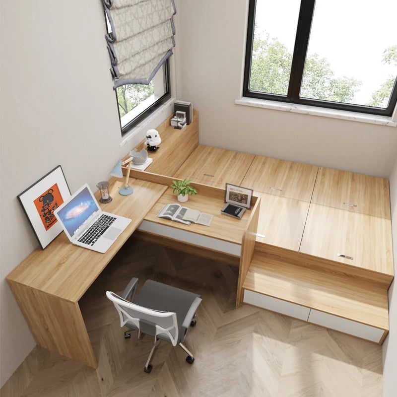 Stainless Steel Tatami Compact High Box — Natural Wood and White | KIMLUD