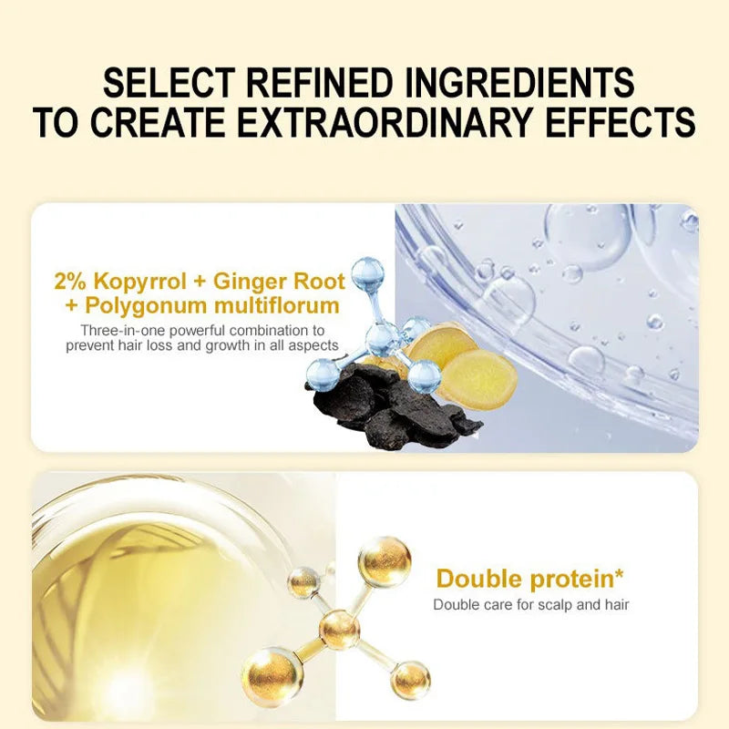 Ginger Hair Growth Essence For Dry Hair And Scalp Care With Nourishing Oils — Gold | KIMLUD