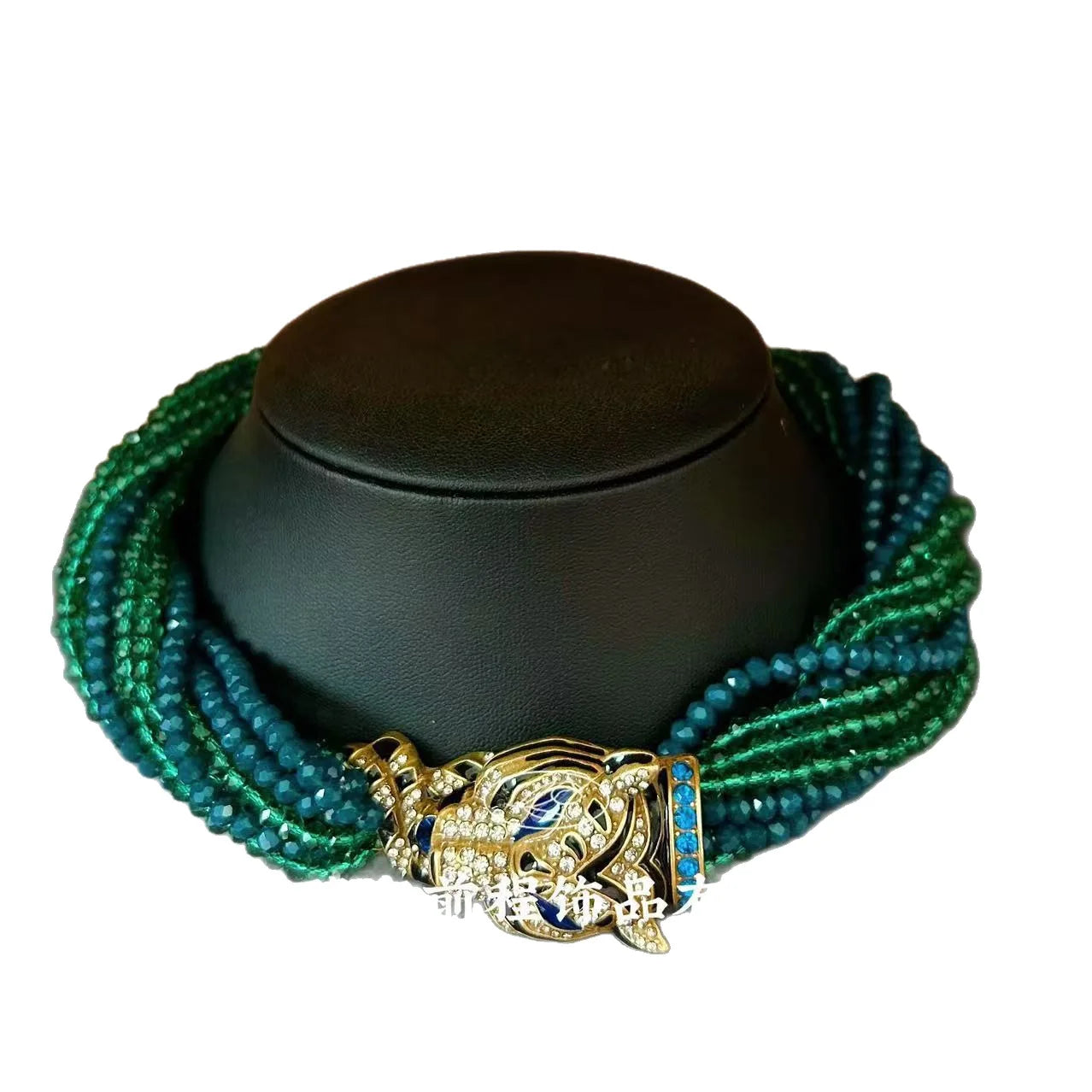 Enamel Leopard Beaded Necklaces — Antique Gold | KIMLUD