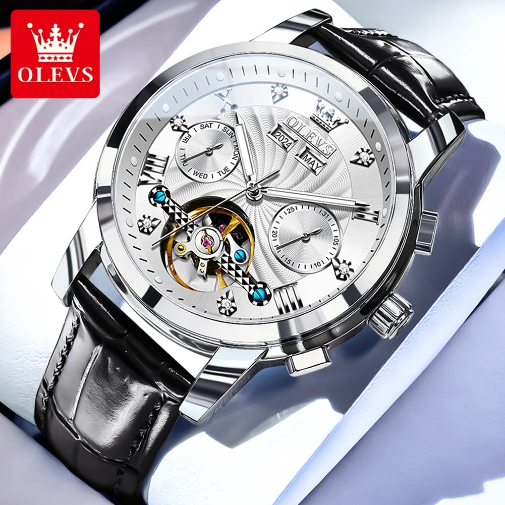 Skeleton Stainless Steel Watch Tourbillon — Silver | KIMLUD