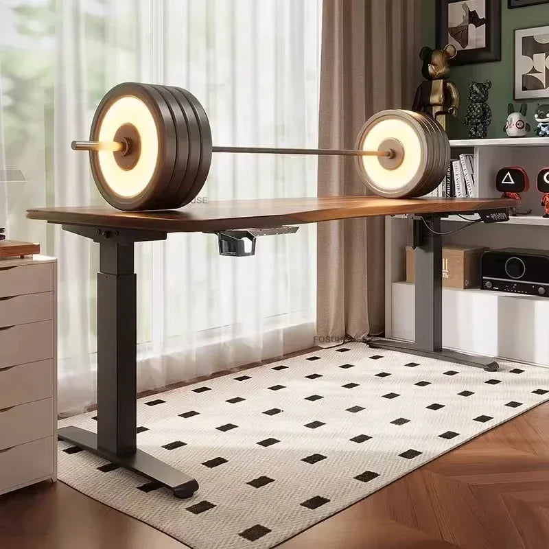 Nordic Pine Wood Standing Desk Electric Lift With Quiet Motor And Cable Management — Natural Pine | KIMLUD