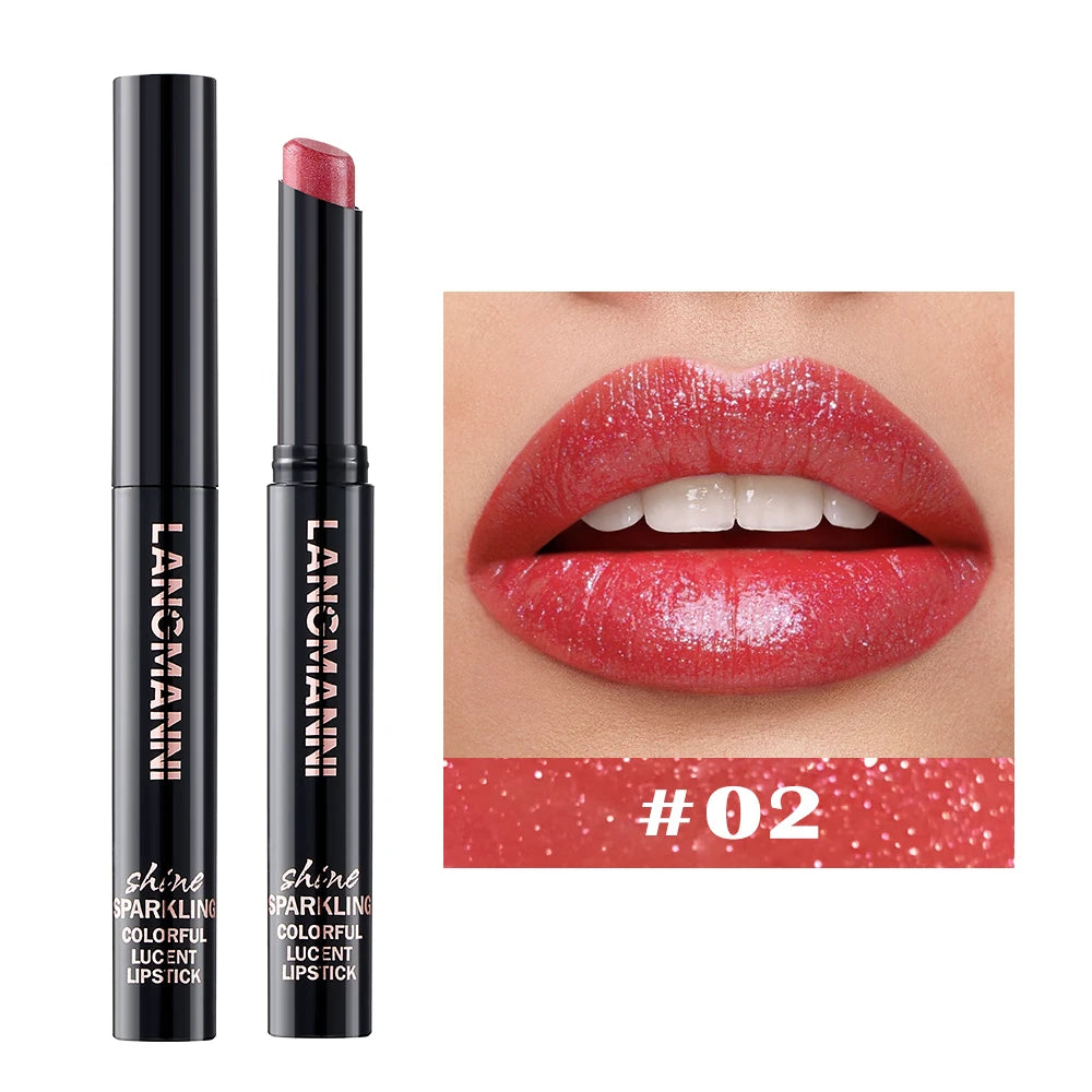 Diamond Pearlescent Lipstick Waterproof Long Lasting Matte Velvet — Red | KIMLUD