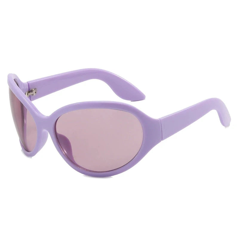 Oversized Oval Frame Sunglasses UV400 Lenses — Black | KIMLUD