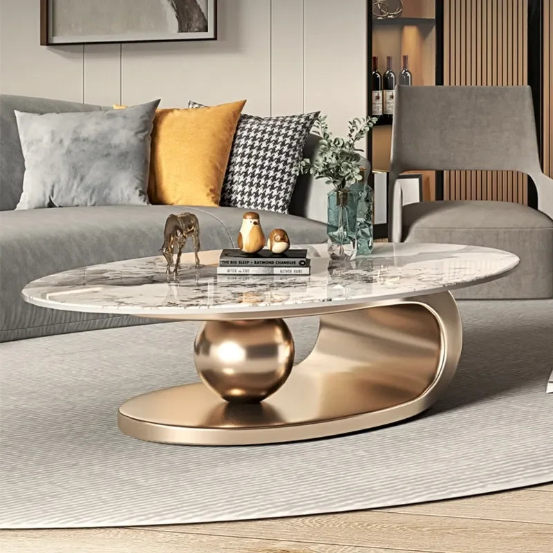 Nordic Wood Coffee Table Oval Silhouette With Soft Rounded Edges — Natural | KIMLUD